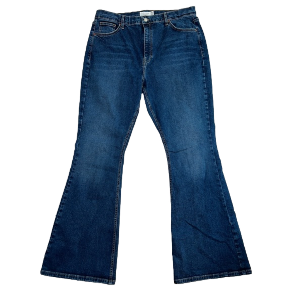 Topshop Jamie Flare jeans in Mid Blue, 36 waist, 32 inseam EUC